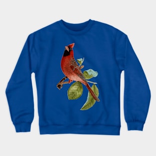 Beautiful Vintage Red Cardinal Bird Illustration Crewneck Sweatshirt